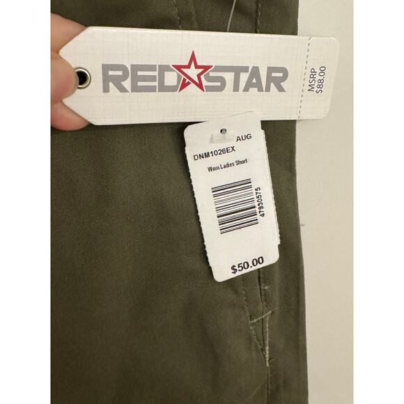 Red Star Olive Green Chino Shorts β Size 6 / 28 | NWT - Picture 3 of 6